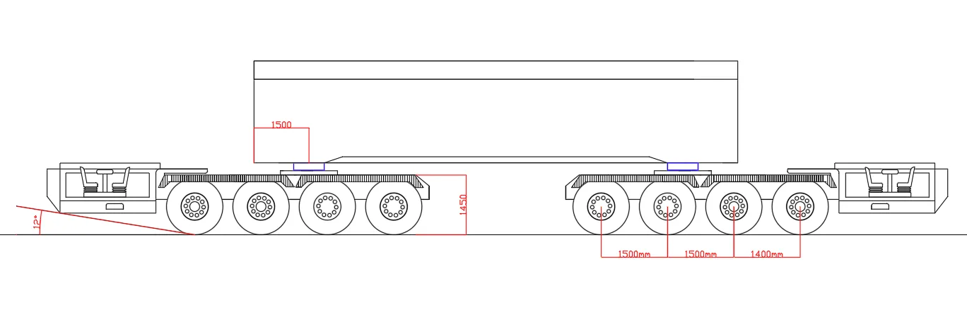 Self Propelled Bridge Dolly Trailer drawing